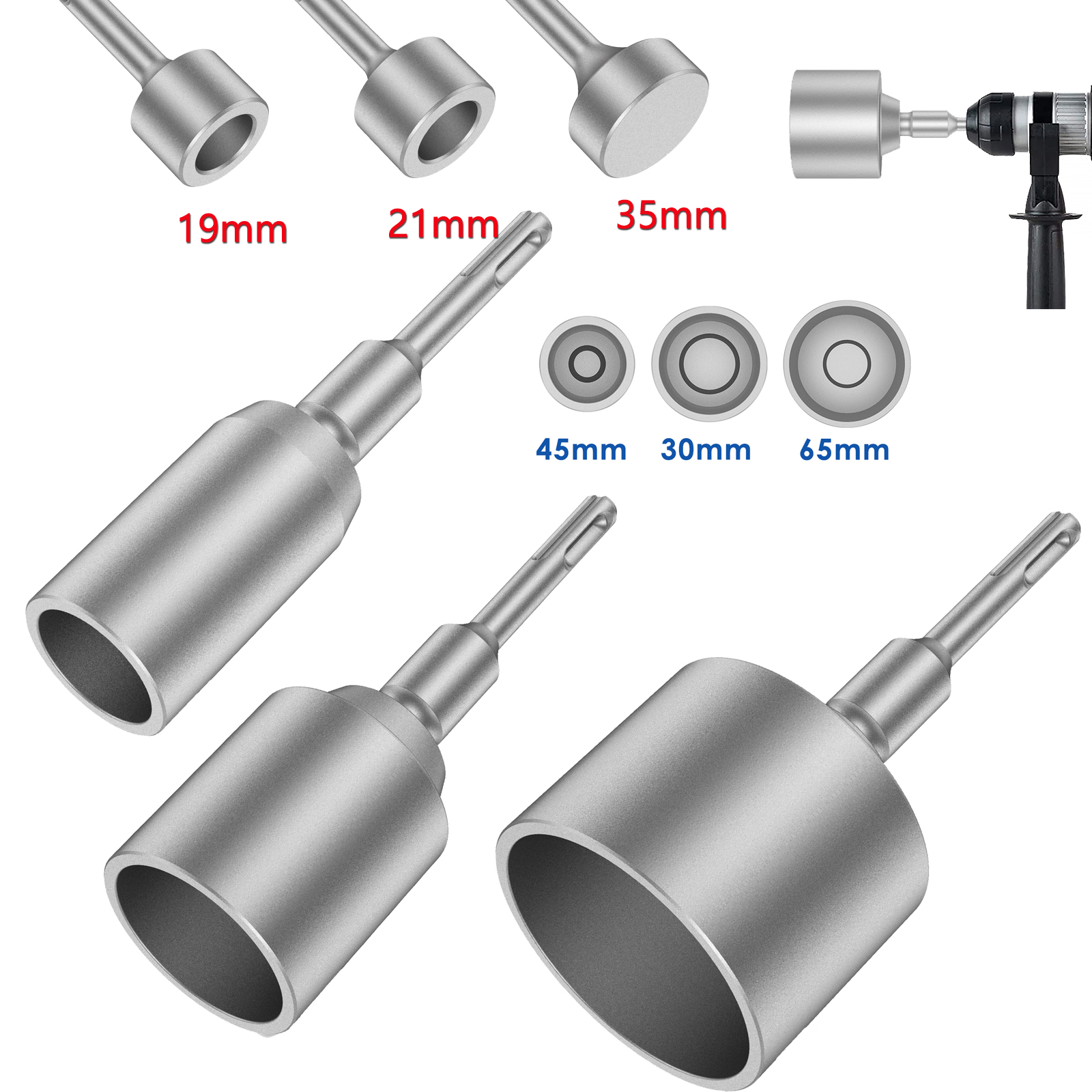 Hammer Drill Sds - SDS-Plus Ground Rod Driver 30/45/65mm Diameter