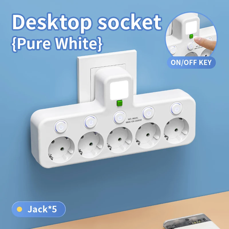 EU Plug Outlet 4 Sockets Elect - Power Tools Extension ulasan dan harga