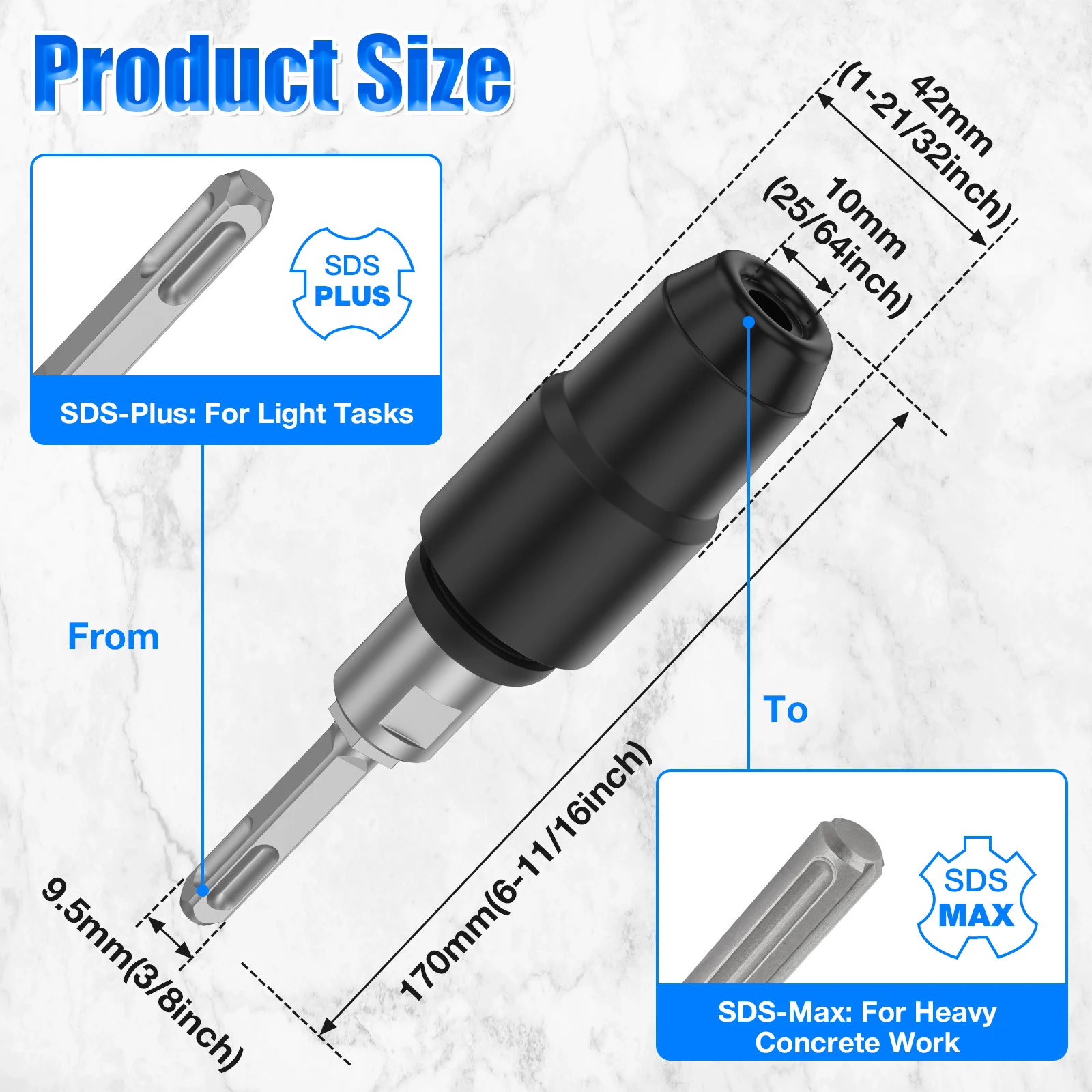 1Pc SDS Plus to SDS Max Adapte - Hammer Drill Sds ulasan dan harga