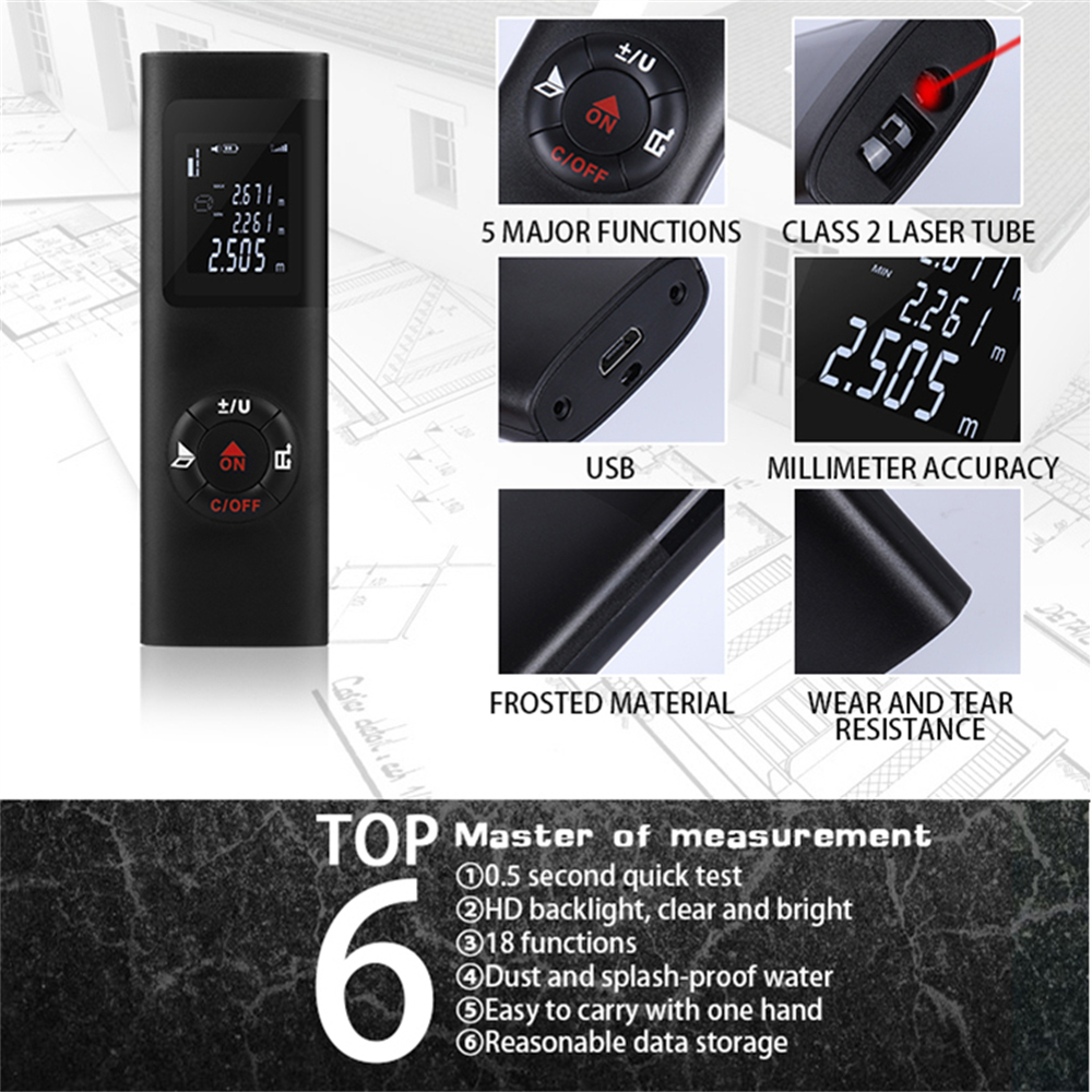 40M Laser Distance Meter Laser - Power Tools In Construction ulasan dan harga