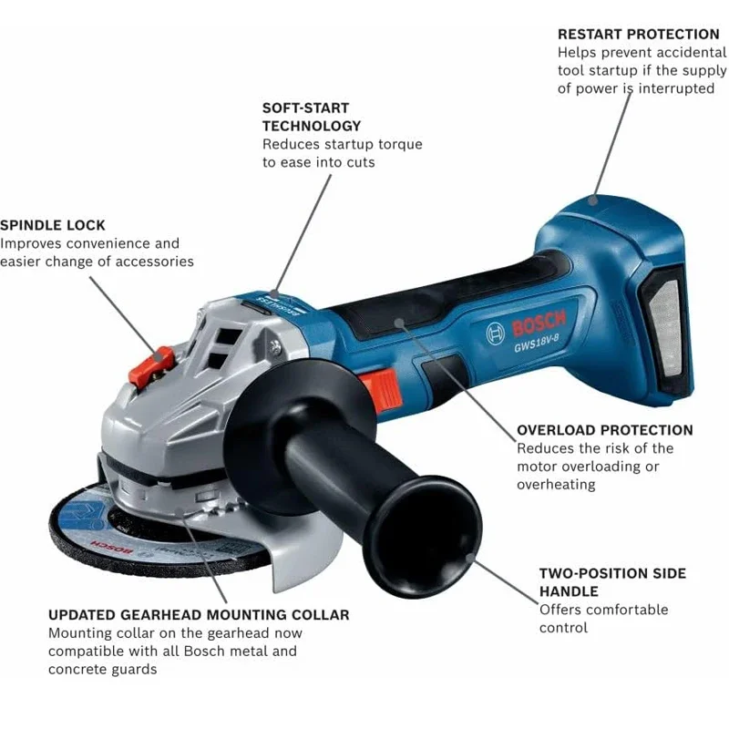 BOSCH GWS 18V-8 Cordless Angle - Power Tools Bosch ulasan dan harga