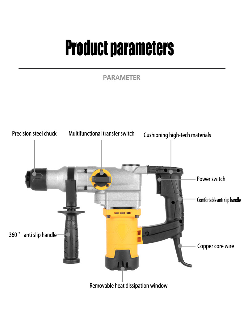 1200W Corded Electric Rotary H - Hammer Drill Sds ulasan dan harga